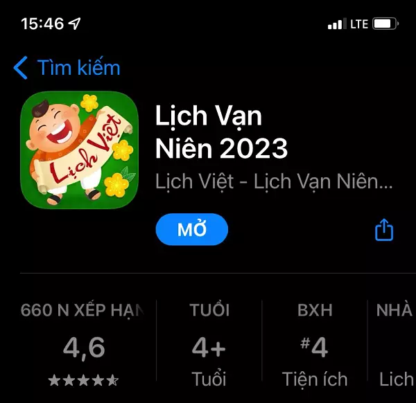 Cài đặt thành công Lịch Việt trên iPhone