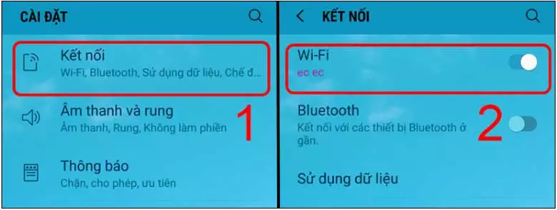 Cách kết nối điện thoại với máy chiếu bằng WiFi Direct: Bước 2