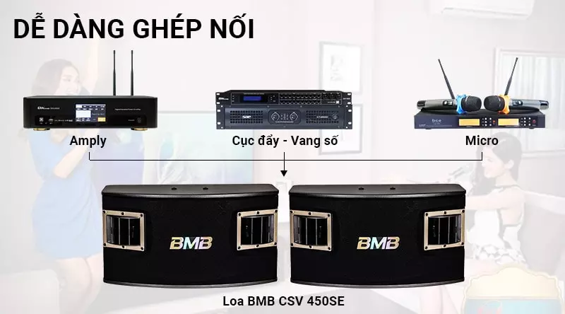 Loa Karaoke BMB CSV450(SE) dễ dàng phối ghép
