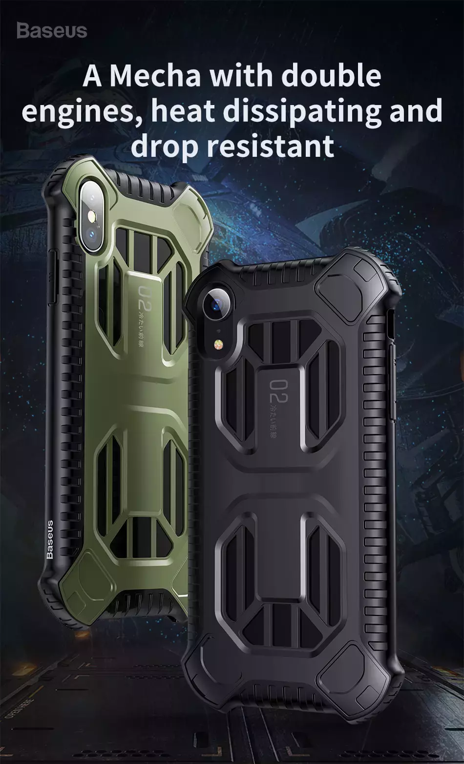 Ốp lưng tản nhiệt, siêu chống sốc chuẩn quân đội Baseus Cooling Amor Case cho iPhone XS/ XR/ XS Max