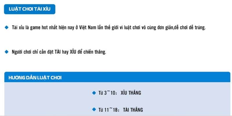 Luật chơi Tài Xỉu tại 68 game bài khá đơn giản và được hướng dẫn rõ ràng