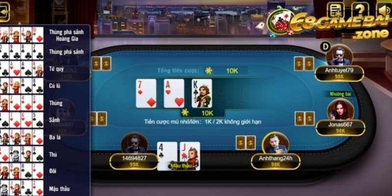 Nắm vững cách so bài cao thấp trong Poker Texas Hold'em 68 Game Bài