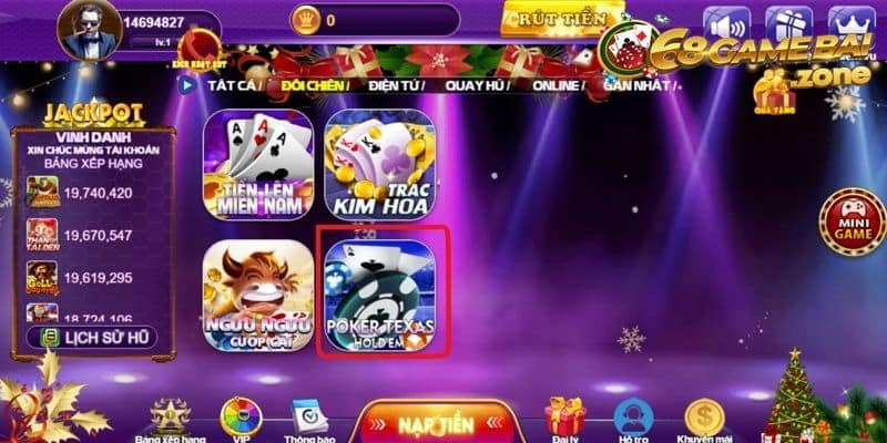 Tìm hiểu tựa game Poker Texas Hold’em 68 Game Bài 